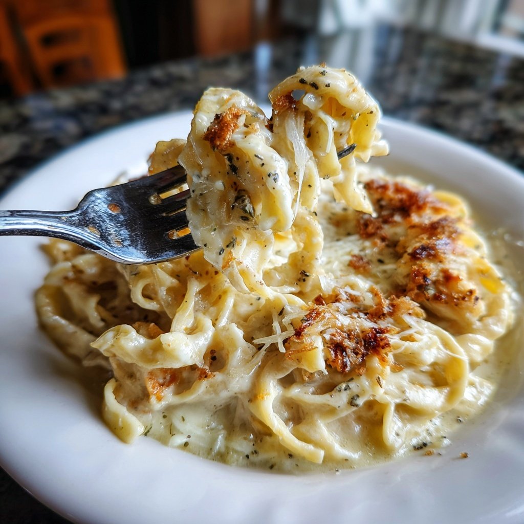 Creamy Garlic Chicken and Noodles Skillet