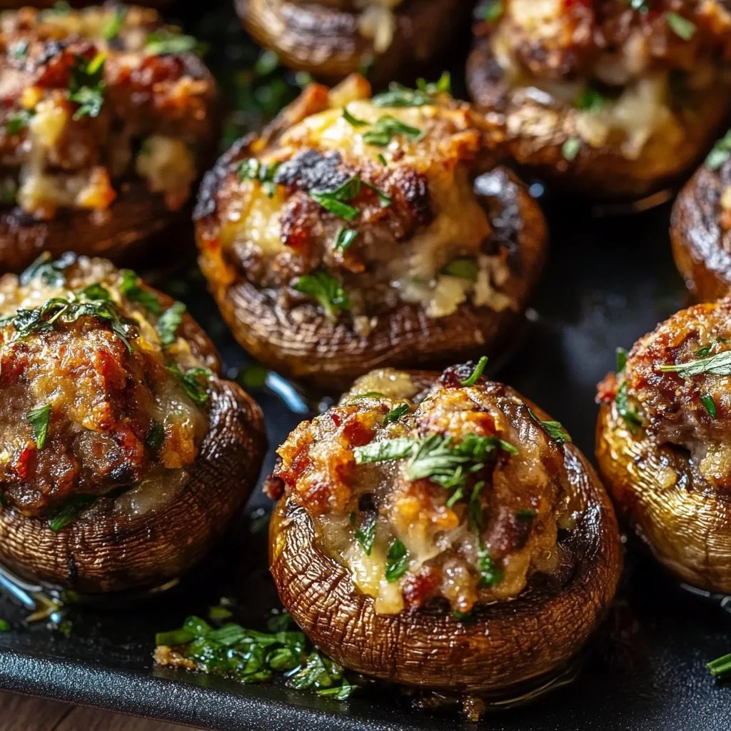 Italian Sausage Stuffed Mushrooms