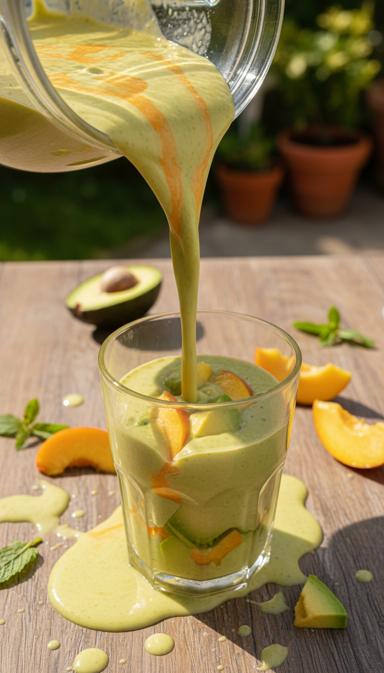 Peach Avocado Green Smoothie