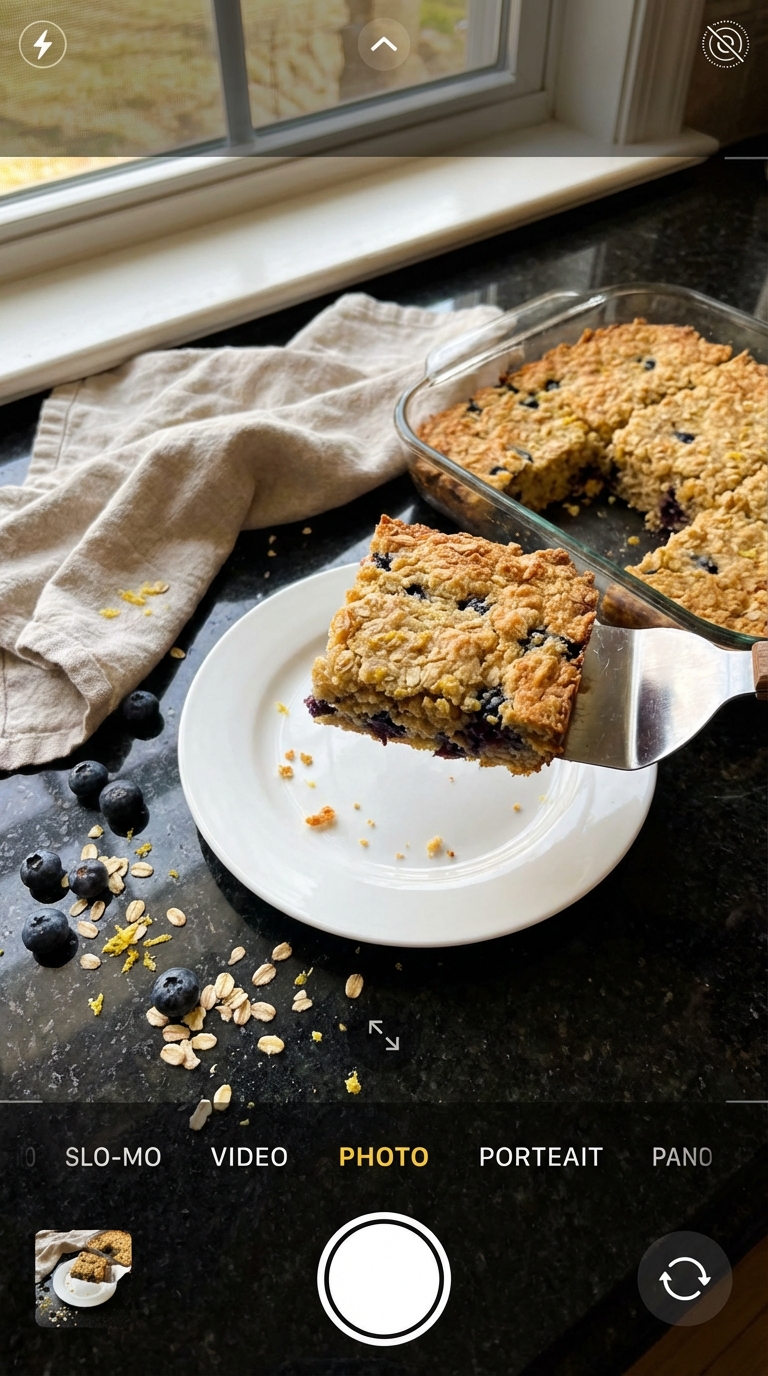 Lemon Blueberry Oatmeal Bake