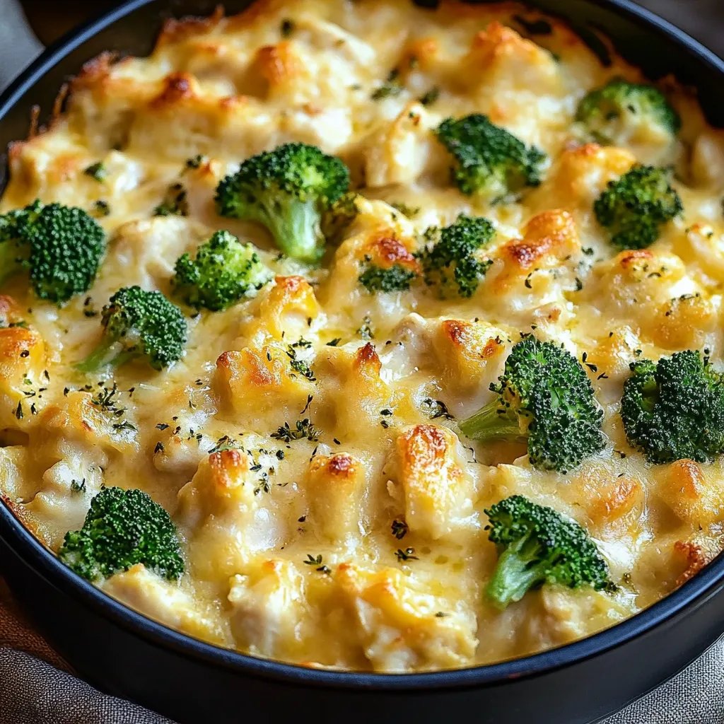Creamy Chicken Broccoli Rice Cheese Casserole