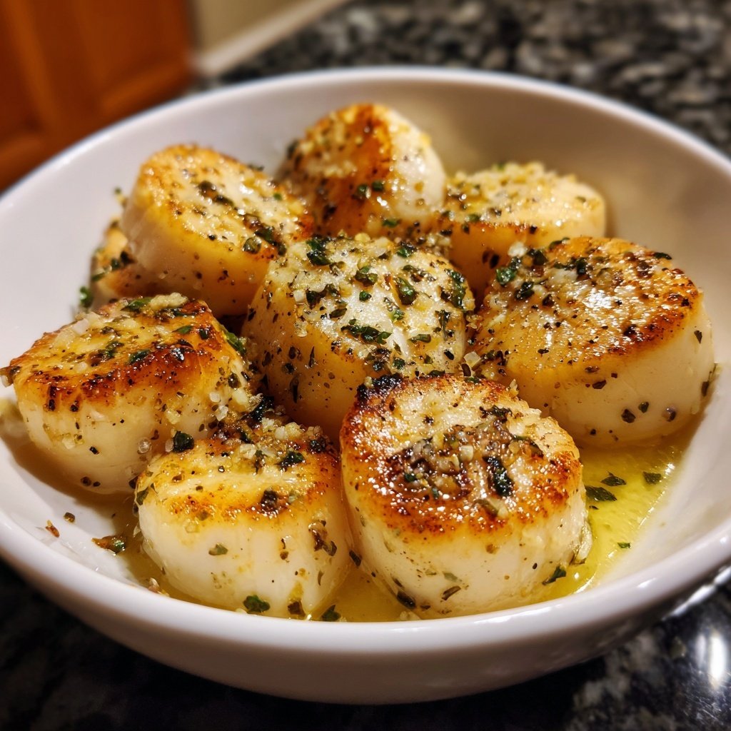 Scallops with Lemon Butter Garlic