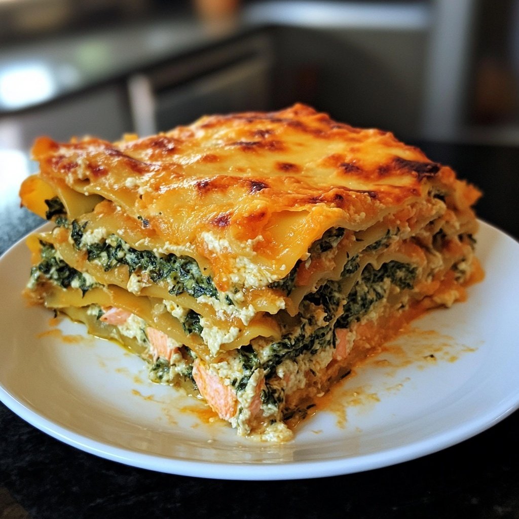 Spinach Salmon Lasagna for the Holidays