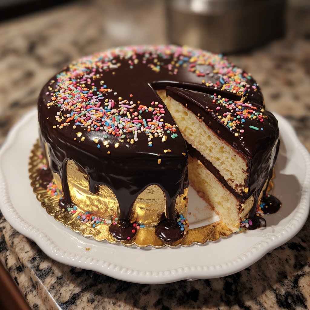 Eighteen Birthday Cake with Gold Details