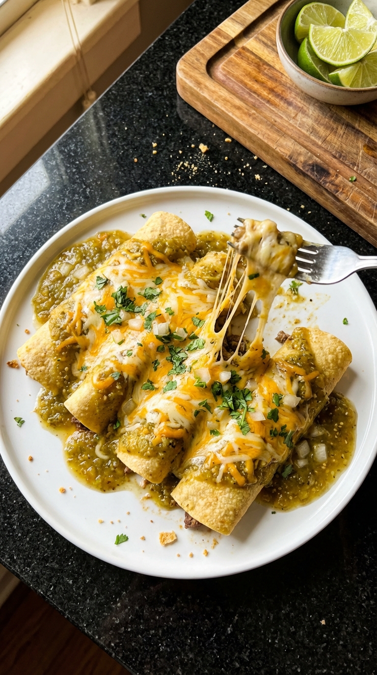 Beef Enchiladas with Salsa Verde