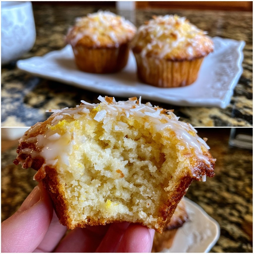 Moist Coconut Lemon Muffins