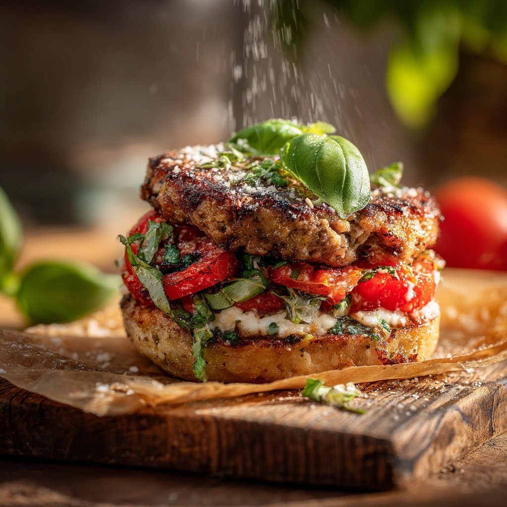 Caprese Stuffed Turkey Burger