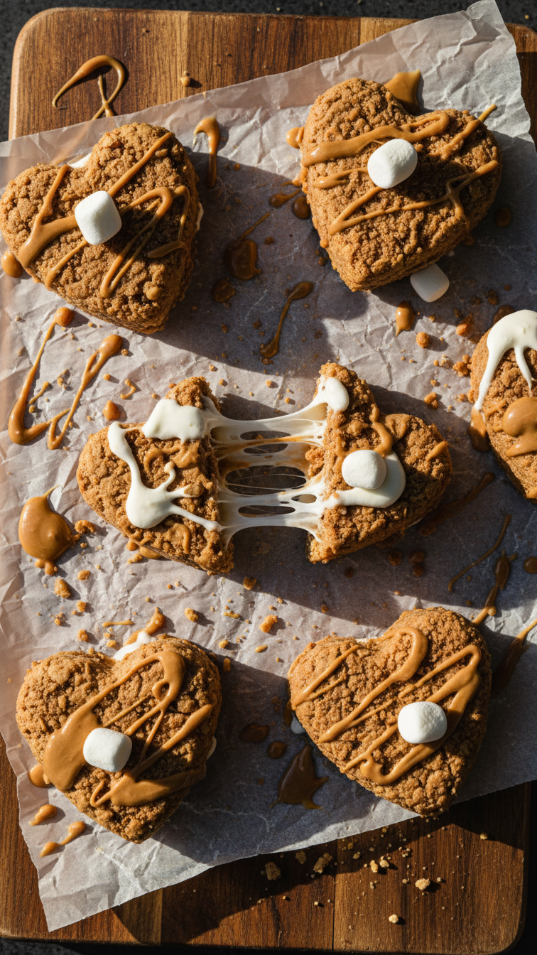 Peanut Butter Marshmallow Heart Pops