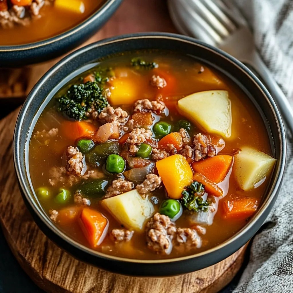 Best Hamburger Soup with Frozen Vegetables