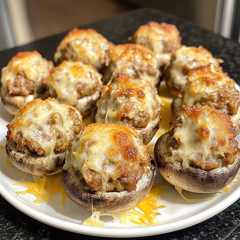 The Best Sausage Balls Stuffed Mushrooms