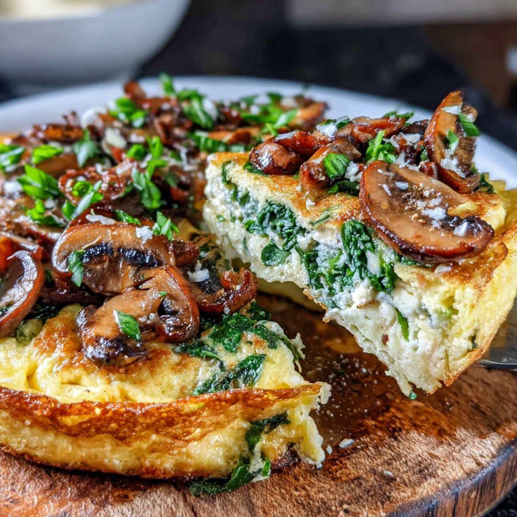 Spinach Mushroom Omelet Plate