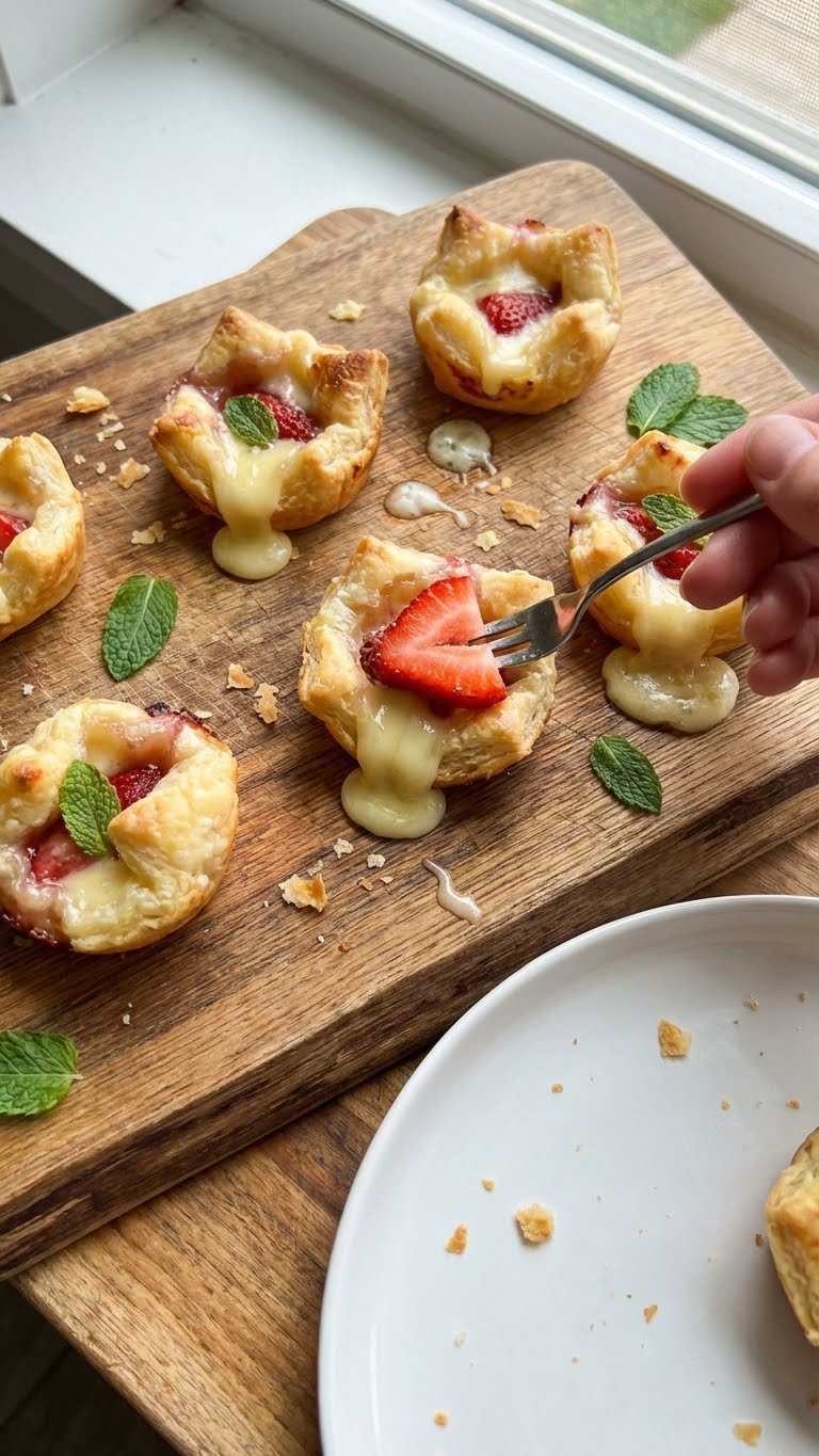 Romantic Strawberry and Brie Bites