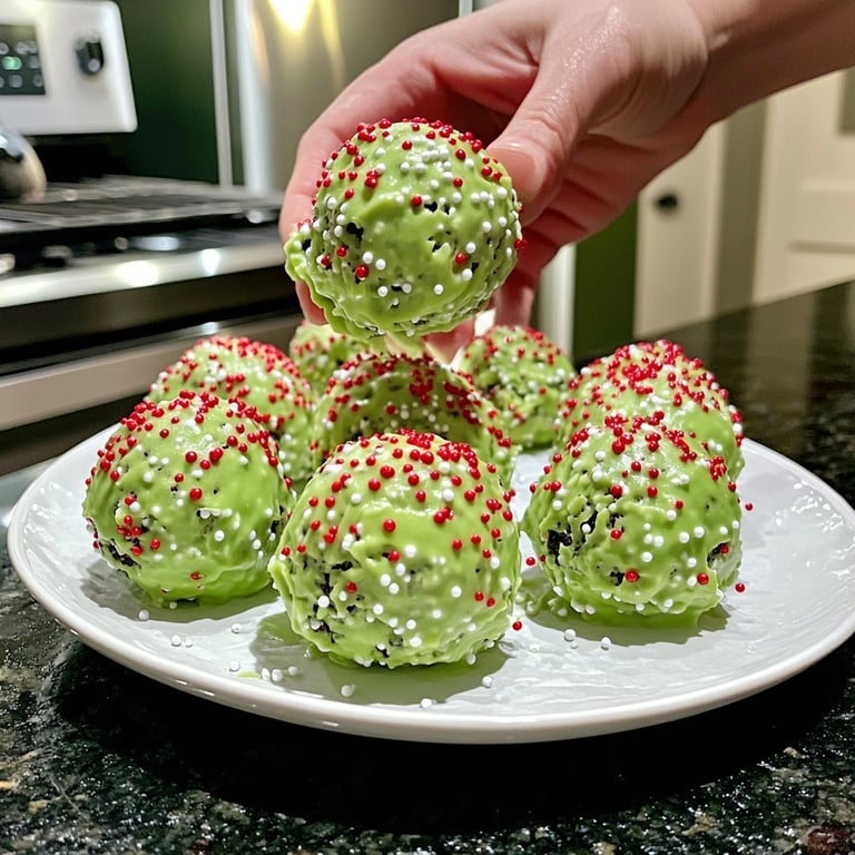 Easy No-Bake Grinch Oreo Balls for the Holidays