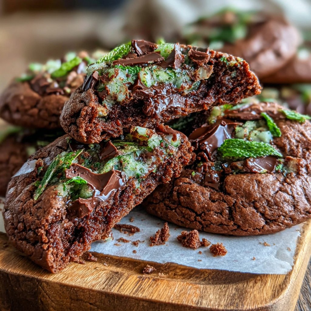 Mint Chocolate Brownie Cookies