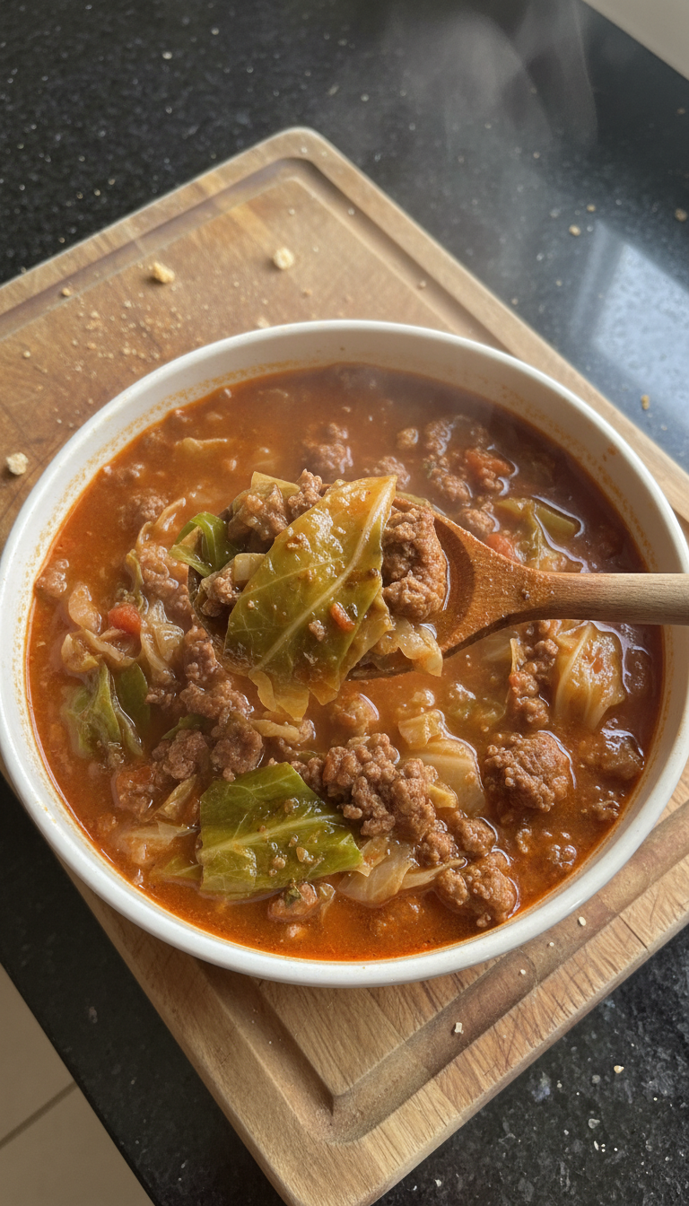 Cabbage Roll Soup Delight