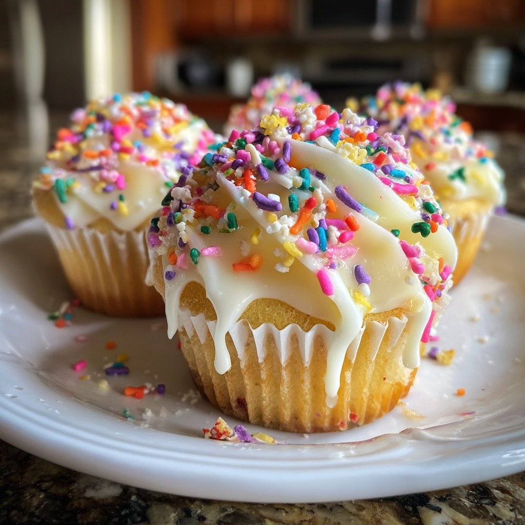 Funfetti Flower Power Cupcakes