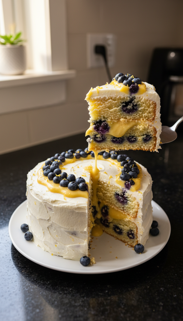 Sublime Lemon Blueberry Layer Cake