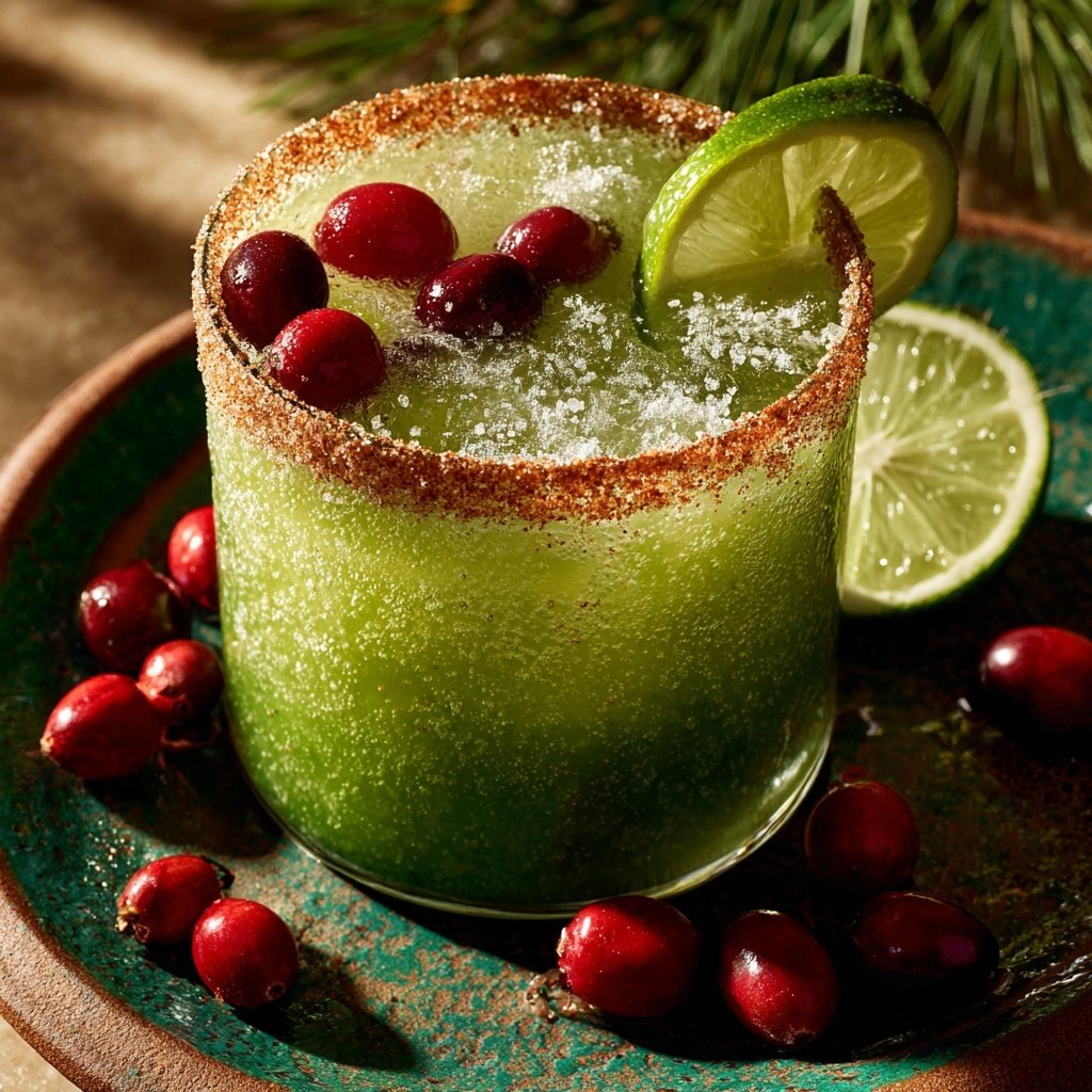 Christmas Margarita with Cinnamon Sugar Rim