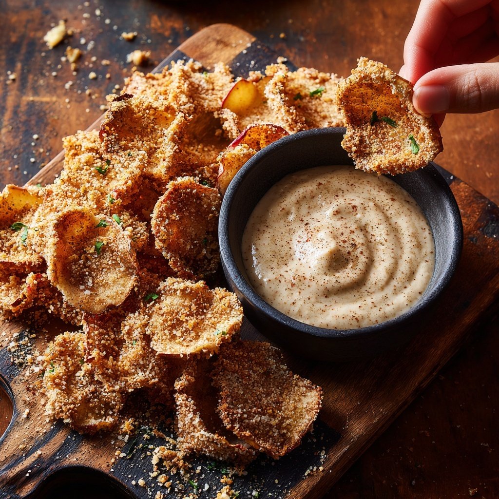 Crispy Apple Chips with Dip